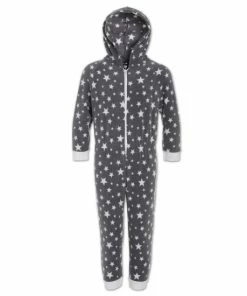 Camille Supersoft Star Print Hooded All In One Onesie For Unisex