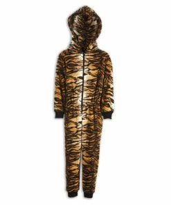 Camille Supersoft Tiger Print Hooded All In One Onesie For Unisex -Cheap Camille Store unnamed file 1063
