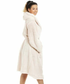 Camille Supersoft Fluffy Fleece Hooded Bathrobe For Female -Cheap Camille Store unnamed file 113
