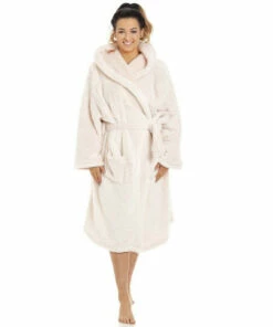 Camille Supersoft Fluffy Fleece Hooded Bathrobe For Female -Cheap Camille Store unnamed file 115