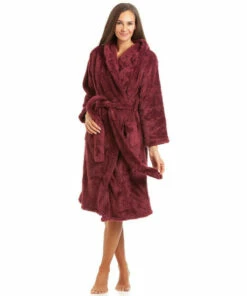 Camille Supersoft Fluffy Fleece Hooded Bathrobe For Female -Cheap Camille Store unnamed file 116