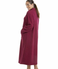 Camille Classic Soft Fleece Jacquard Floral Button Up Housecoat For Female -Cheap Camille Store unnamed file 119