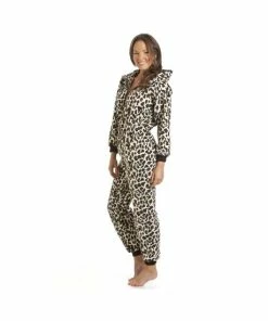 Camille Supersoft Luxury Snow Leopard Print Hooded Onesie For Female -Cheap Camille Store unnamed file 1193