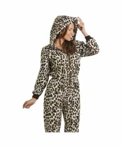 Camille Supersoft Luxury Snow Leopard Print Hooded Onesie For Female -Cheap Camille Store unnamed file 1195