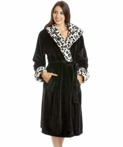 Camille Supersoft Snow Leopard Hooded Bathrobe For Female