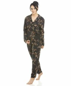 Camille Long Sleeve Floral Satin Pyjama Set For Female -Cheap Camille Store unnamed file 1240
