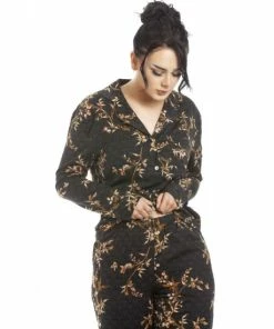 Camille Long Sleeve Floral Satin Pyjama Set For Female -Cheap Camille Store unnamed file 1242