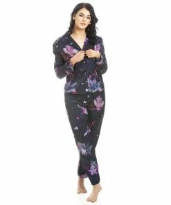 Camille Long Sleeve Floral Satin Pyjama Set For Female -Cheap Camille Store unnamed file 1244