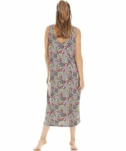 Camille Floral Print Spandex Knee Length Chemise For Female -Cheap Camille Store unnamed file 1286