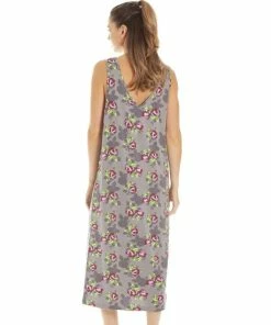 Camille Floral Print Spandex Knee Length Chemise For Female -Cheap Camille Store unnamed file 1287