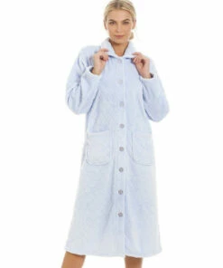 Camille Classic Supersoft Diamond Print Button Up Housecoat For Female -Cheap Camille Store unnamed file 131