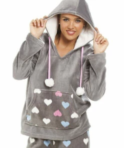 Camille Multicoloured Heart Print Supersoft Pyjama Set For Female -Cheap Camille Store unnamed file 134