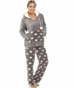 Camille Multicoloured Heart Print Supersoft Pyjama Set For Female -Cheap Camille Store unnamed file 136