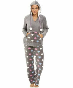 Camille Multicoloured Heart Print Supersoft Pyjama Set For Female -Cheap Camille Store unnamed file 137