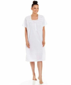Camille Classic Short Sleeve Polka Dot Nightdress For Female