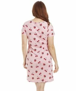 Camille Strawberry Print Cotton Summer Nightshirt For Female -Cheap Camille Store unnamed file 1454