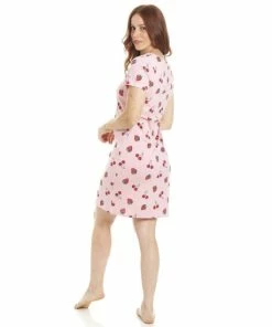 Camille Strawberry Print Cotton Summer Nightshirt For Female -Cheap Camille Store unnamed file 1455