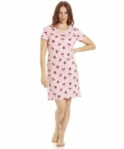Camille Strawberry Print Cotton Summer Nightshirt For Female -Cheap Camille Store unnamed file 1457