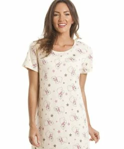 Camille Polar Bear Print Cotton Summer Nightshirt For Female -Cheap Camille Store unnamed file 1474