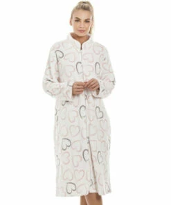 Camille Supersoft Heart Zip Up Lounger For Female