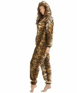 Camille Supersoft Tiger Animal Print Hooded Onesie For Female -Cheap Camille Store unnamed file 1603