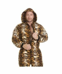 Camille Luxury Supersoft Animal Print Tiger Hooded Onesie For Male -Cheap Camille Store unnamed file 1631
