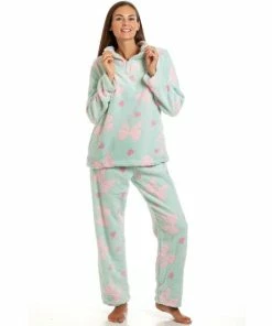 Camille Heart & Bow Embossed Pyjama Set For Female
