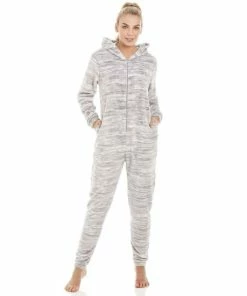Camille Speckled Supersoft Fleece Hooded All In One Onesie For Female -Cheap Camille Store unnamed file 1740