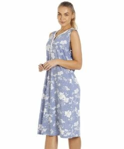 Camille Lightweight White Floral Sleeveless Nightdress For Female -Cheap Camille Store unnamed file 1744