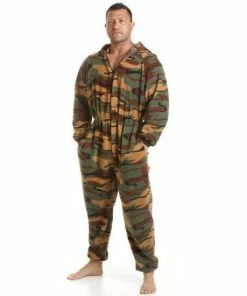 Camille Luxury Supersoft Camouflage Print Hooded Onesie For Male