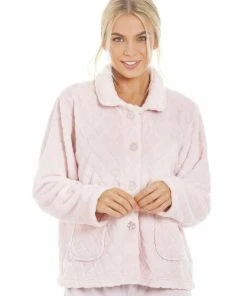 Camille Supersoft Button Front Diamond Print Bed Jacket For Female -Cheap Camille Store unnamed file 1790