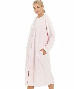 Camille Classic Supersoft Diamond Print Zip Up Housecoat For Female -Cheap Camille Store unnamed file 1835