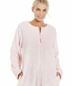 Camille Classic Supersoft Diamond Print Zip Up Housecoat For Female -Cheap Camille Store unnamed file 1837