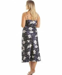 Camille Lilly Floral Print Satin Chemise For Female -Cheap Camille Store unnamed file 1874