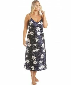 Camille Lilly Floral Print Satin Chemise For Female -Cheap Camille Store unnamed file 1876