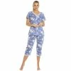 Camille Lightweight Floral Capri Pyjama Set For Female -Cheap Camille Store unnamed file 1935
