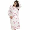 Camille Heart Print Supersoft Fleece Lounger For Female -Cheap Camille Store unnamed file 1948