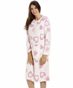 Camille Heart Print Supersoft Fleece Lounger For Female -Cheap Camille Store unnamed file 1951