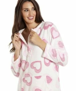 Camille Heart Print Supersoft Fleece Lounger For Female -Cheap Camille Store unnamed file 1952