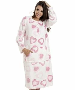 Camille Heart Print Supersoft Fleece Lounger For Female -Cheap Camille Store unnamed file 1953