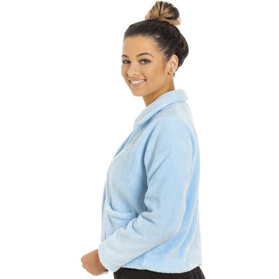 Camille Soft Fleece Bed Jacket With Floral Embroidered Motif For Female 6 Camille Soft Fleece Bed Jacket With Floral Embroidered Motif For Female - Image 4