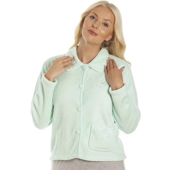 Camille Soft Fleece Bed Jacket With Floral Embroidered Motif For Female 10 Camille Soft Fleece Bed Jacket With Floral Embroidered Motif For Female - Image 8