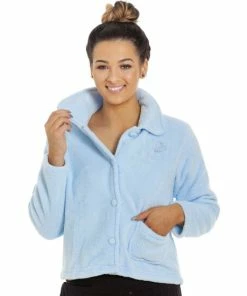 Camille Soft Fleece Bed Jacket With Floral Embroidered Motif For Female -Cheap Camille Store unnamed file 2005