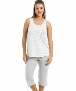 Camille Lightweight Striped Cropped Pyjama Set For Female -Cheap Camille Store unnamed file 2124