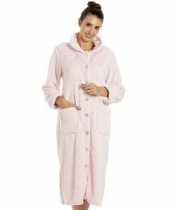 Camille Classic Supersoft Fleece Button Up Housecoat For Female -Cheap Camille Store unnamed file 2161