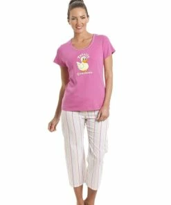 Camille Duck Character Capri Cotton Pyjama Set For Female