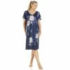 Camille Navy Blue Lightweight Pink Floral Nightdress For Female -Cheap Camille Store unnamed file 2256