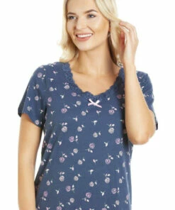 Camille Rose Floral Print Cotton Summer Nightshirt For Female -Cheap Camille Store unnamed file 271