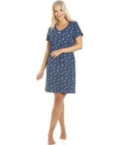 Camille Rose Floral Print Cotton Summer Nightshirt For Female -Cheap Camille Store unnamed file 274