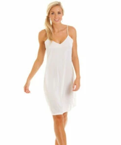 Camille Classic Knee Length Cling Resistant Full Slip Chemise For Female -Cheap Camille Store unnamed file 292